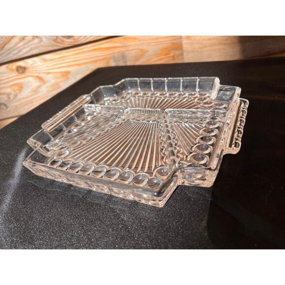 Art Deco Glass Divided Tray - Picture 3 of 9